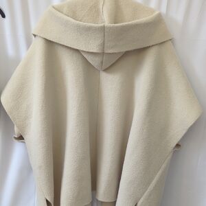 Free People Beige Oversized Cape With Two Front Pockets
